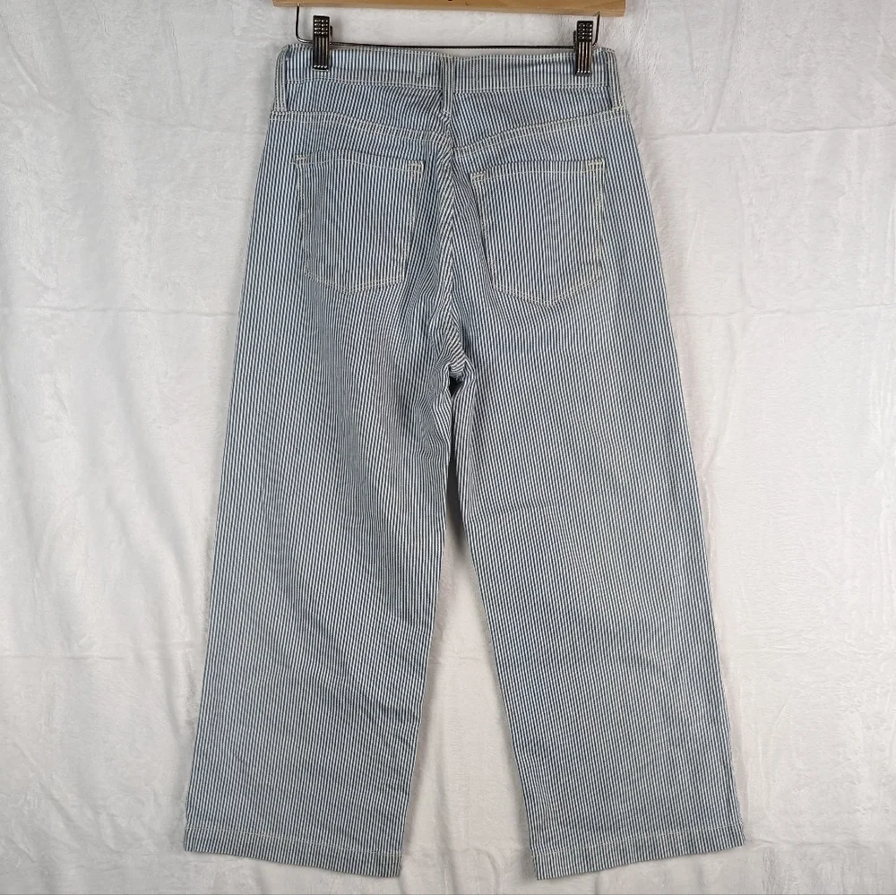 Flying‎ Monkey Wide Leg Cropped Jeans 25 Gaucho Jeans Blue White Stripe Capri
